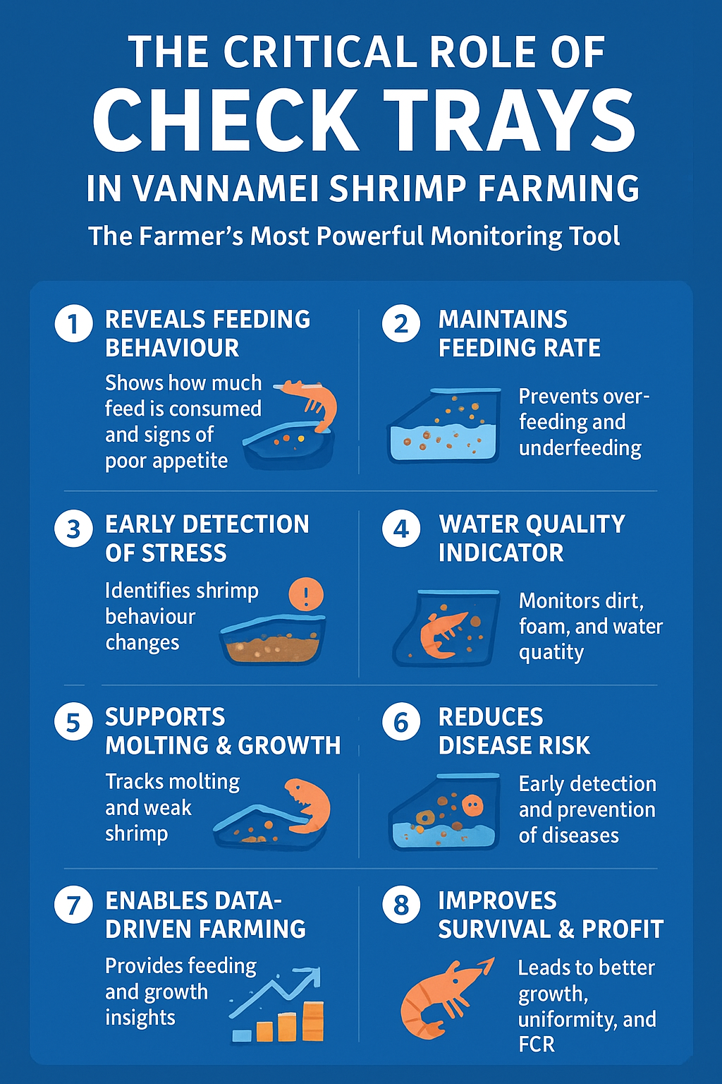 Importance of Check Trays in Shrimp Farming | Improve FCR, Growth ...